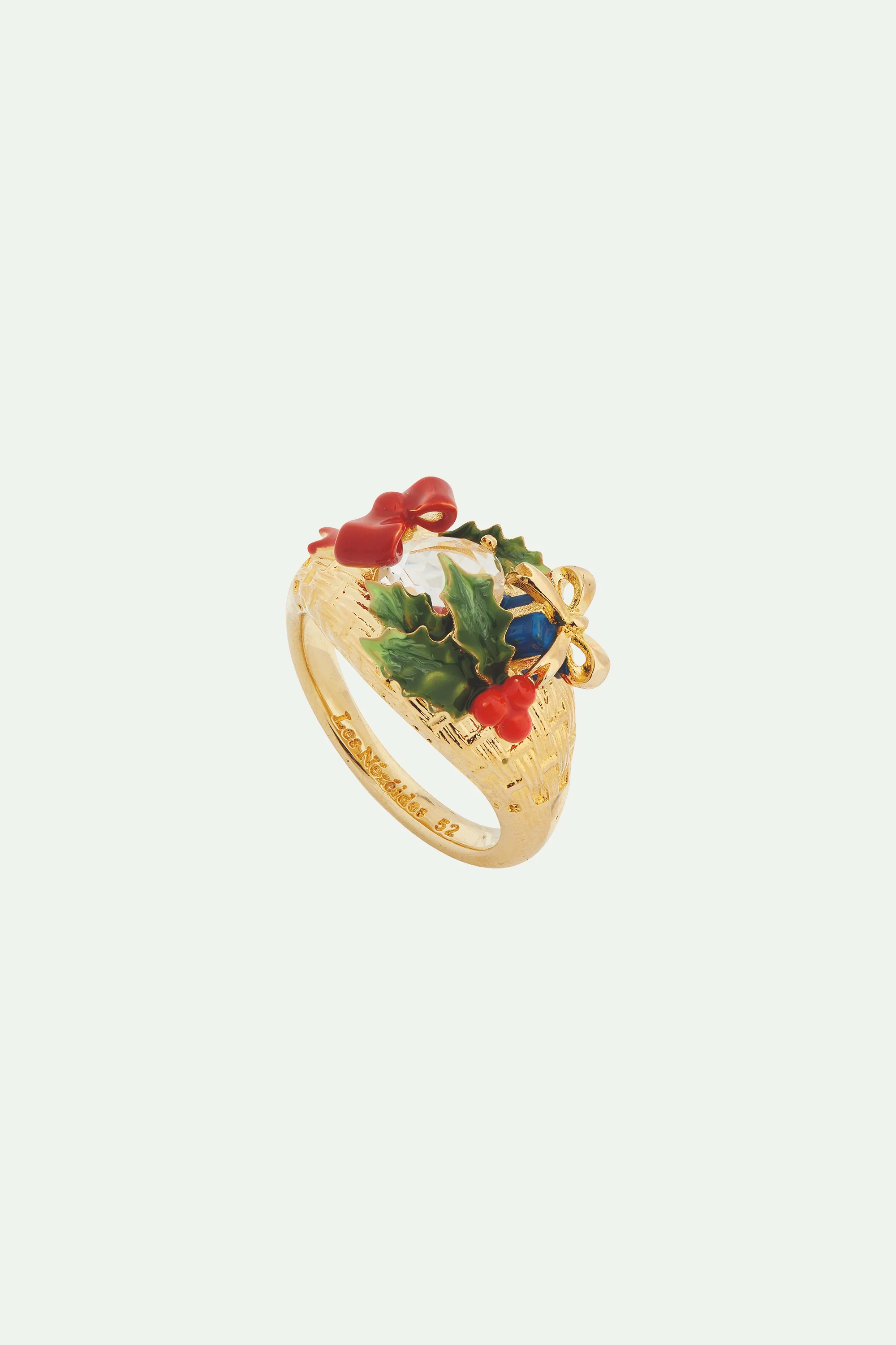 Bague cocktail verre facetté et cadeau de Noël