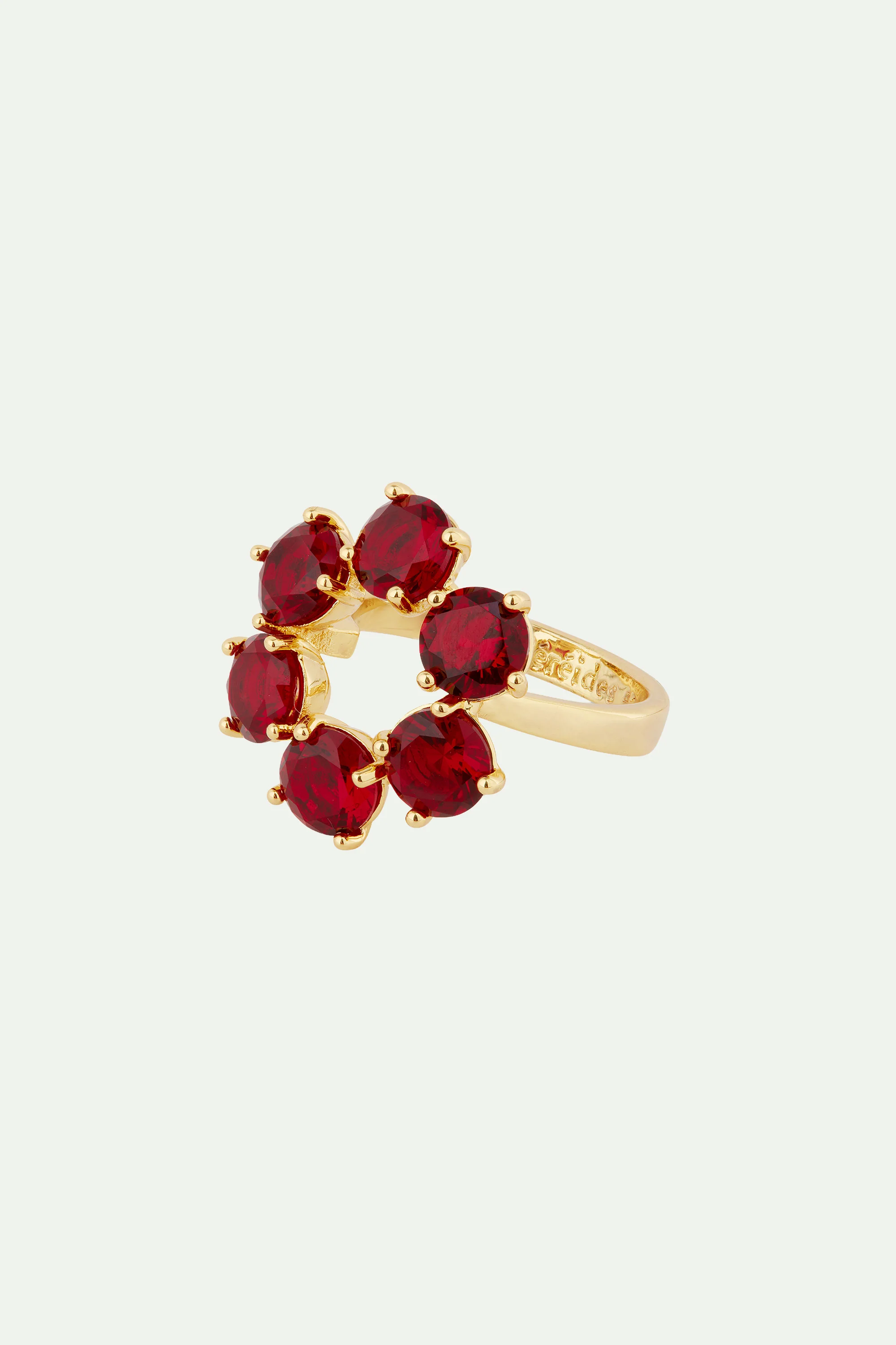 Bague fine 6 pierres La Diamantine rouge grenat - Image 2