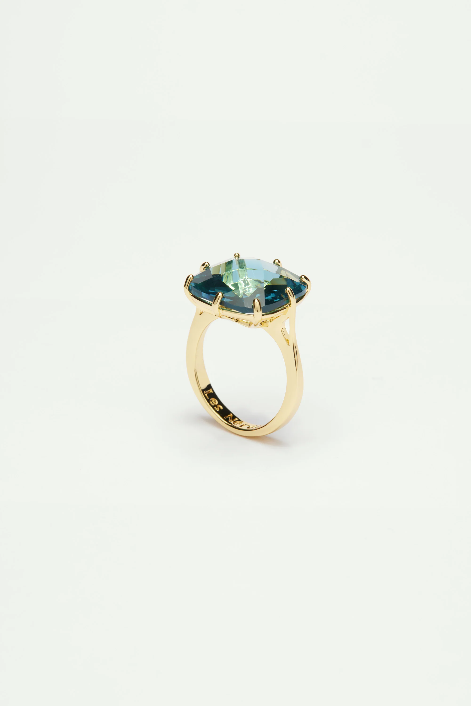 Bague solitaire pierre carrée la diamantine acqua azzura