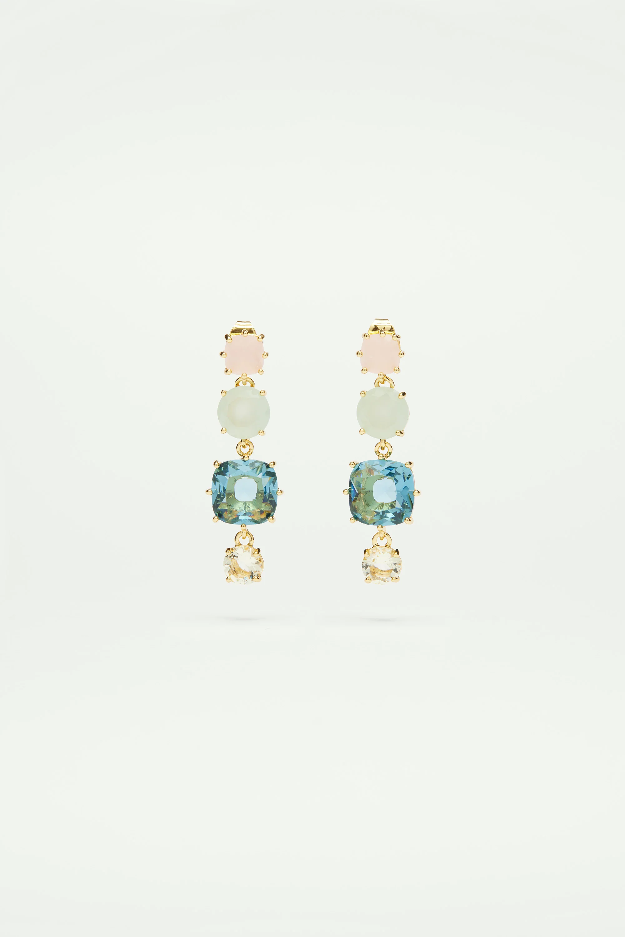 Boucles d'oreilles 4 pierres la diamantine acqua azzura