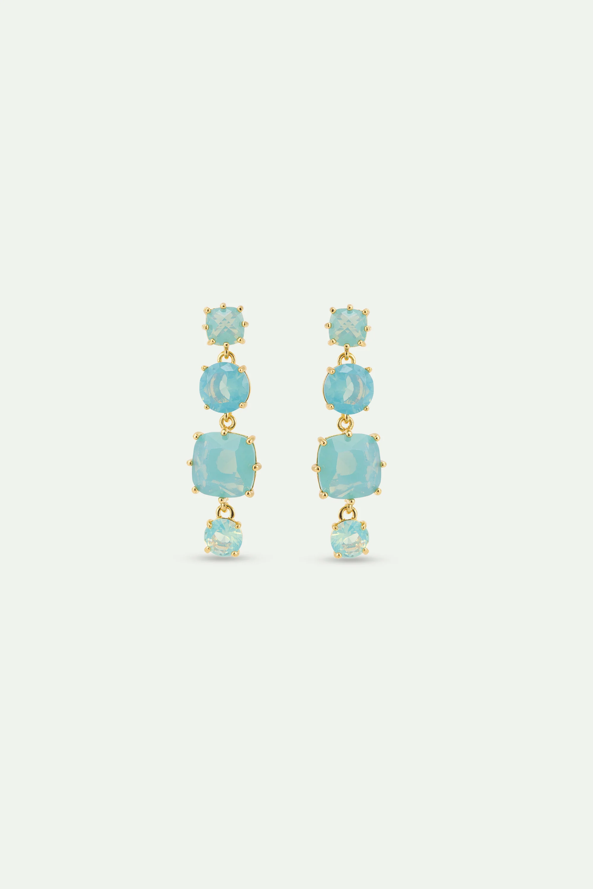 Boucles d'oreilles 4 pierres La Diamantine Bleu Glacier