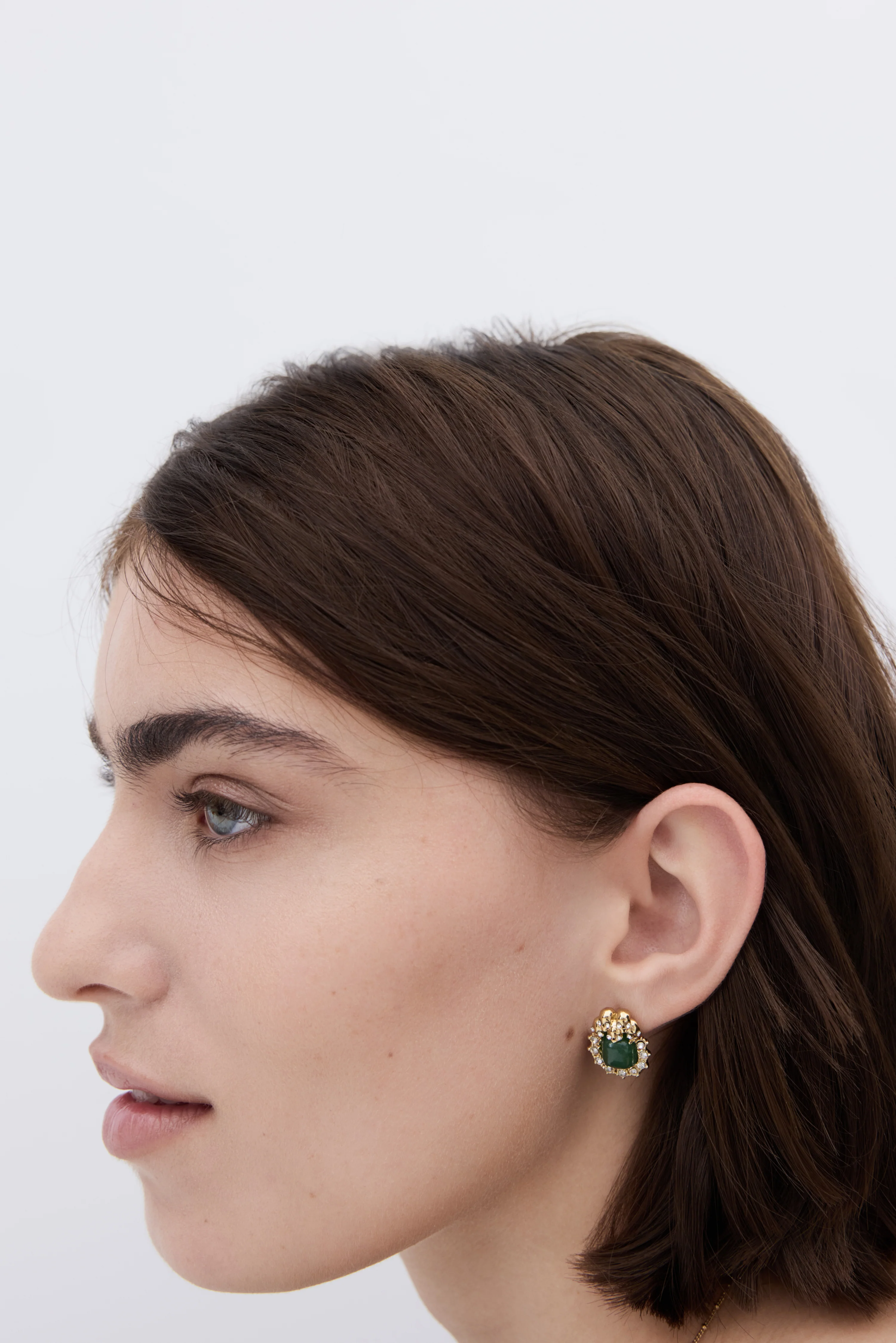 Boucles d'oreilles aventurine verte, crânes et cristaux - Image 4
