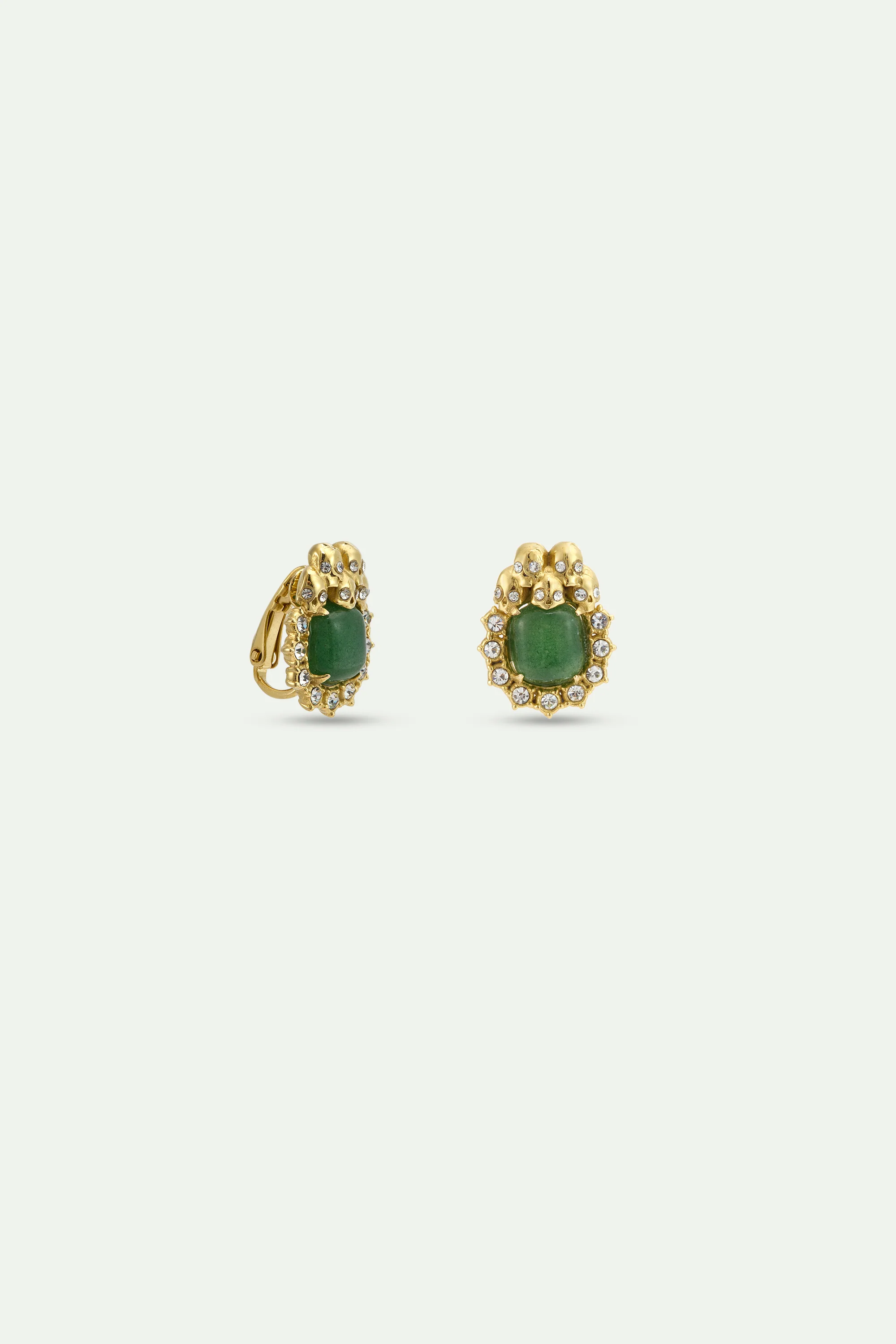 Boucles d'oreilles aventurine verte, crânes et cristaux - Image 5