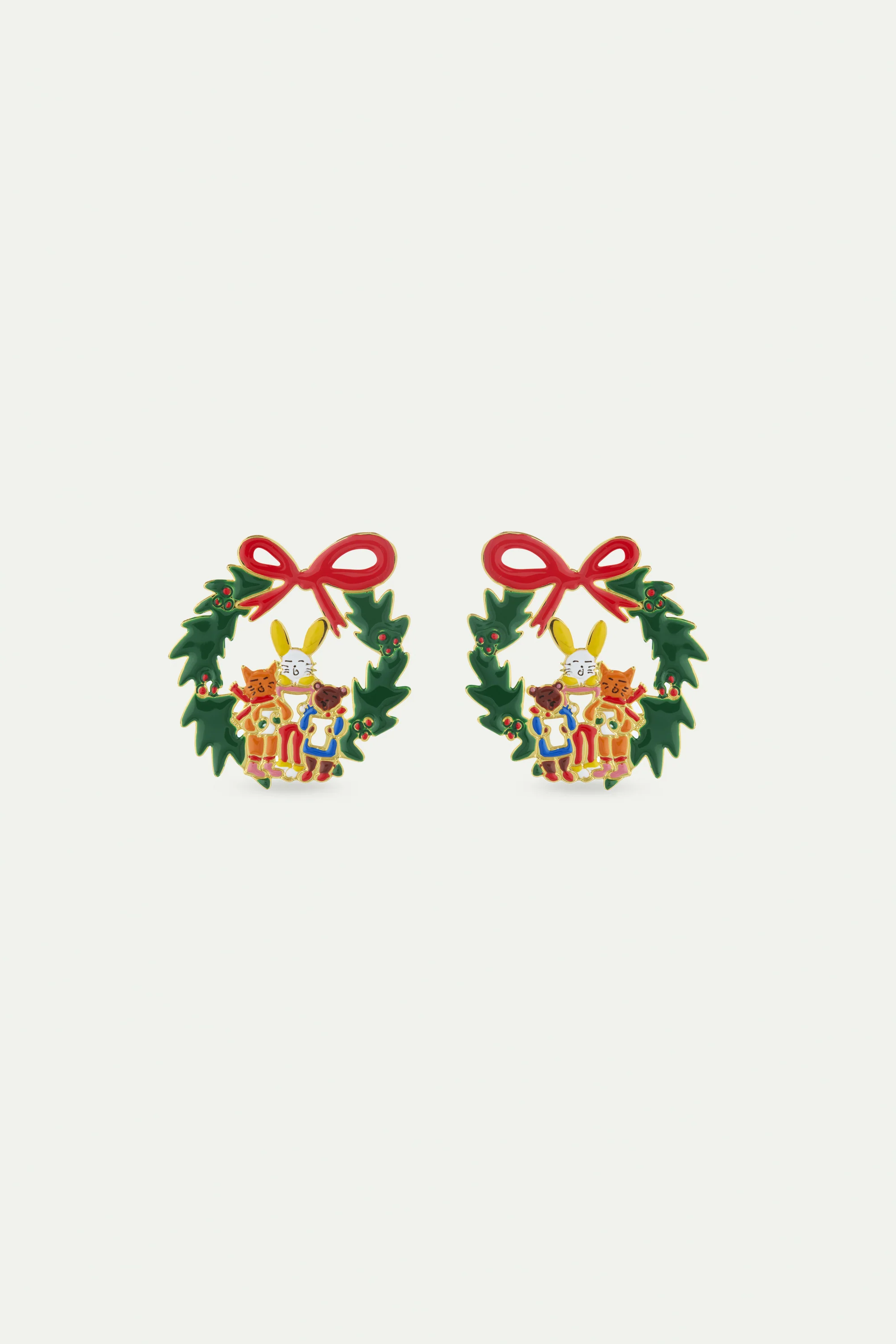 Boucles d'oreilles couronne et chorale de noël