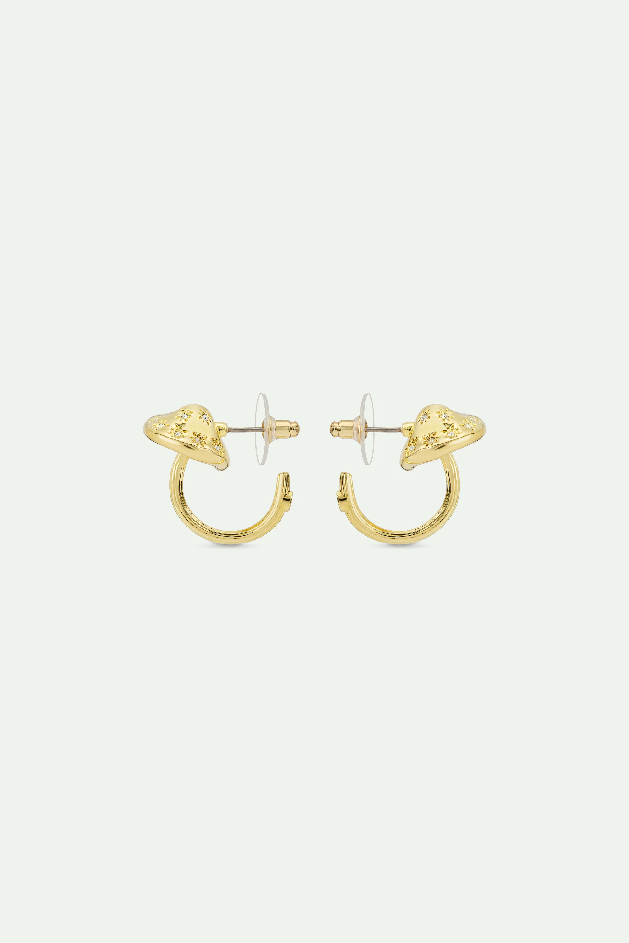 Boucles d'oreilles créoles dorées champignon