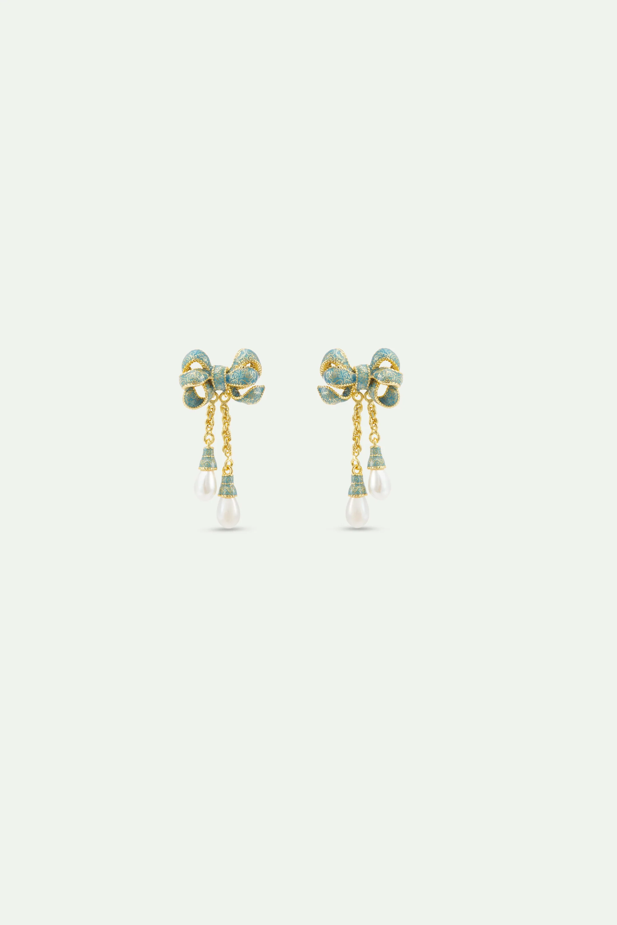 Boucles d'oreilles nœud et perles de culture