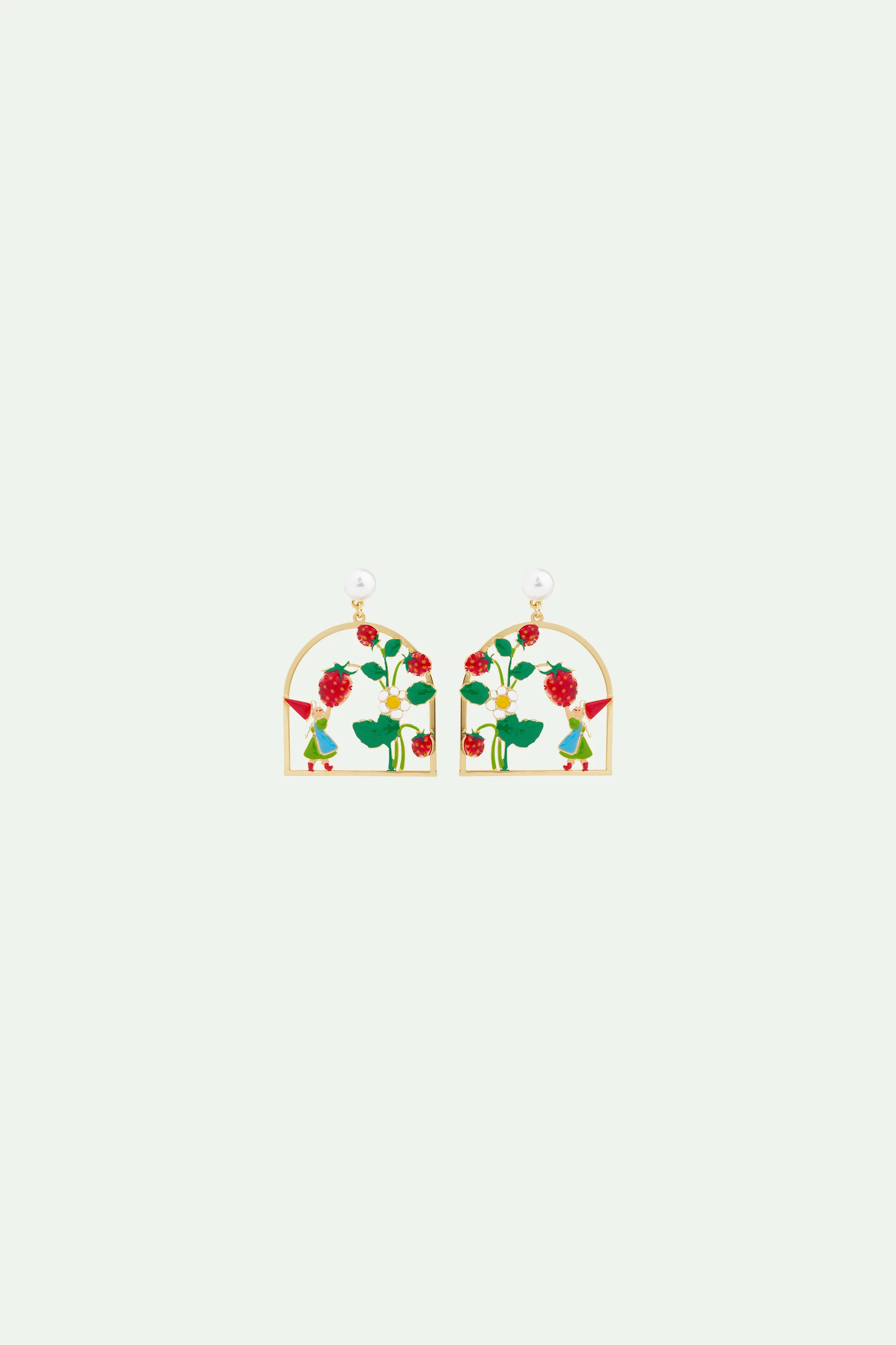 Boucles d'oreilles pendantes cueillette de fraises