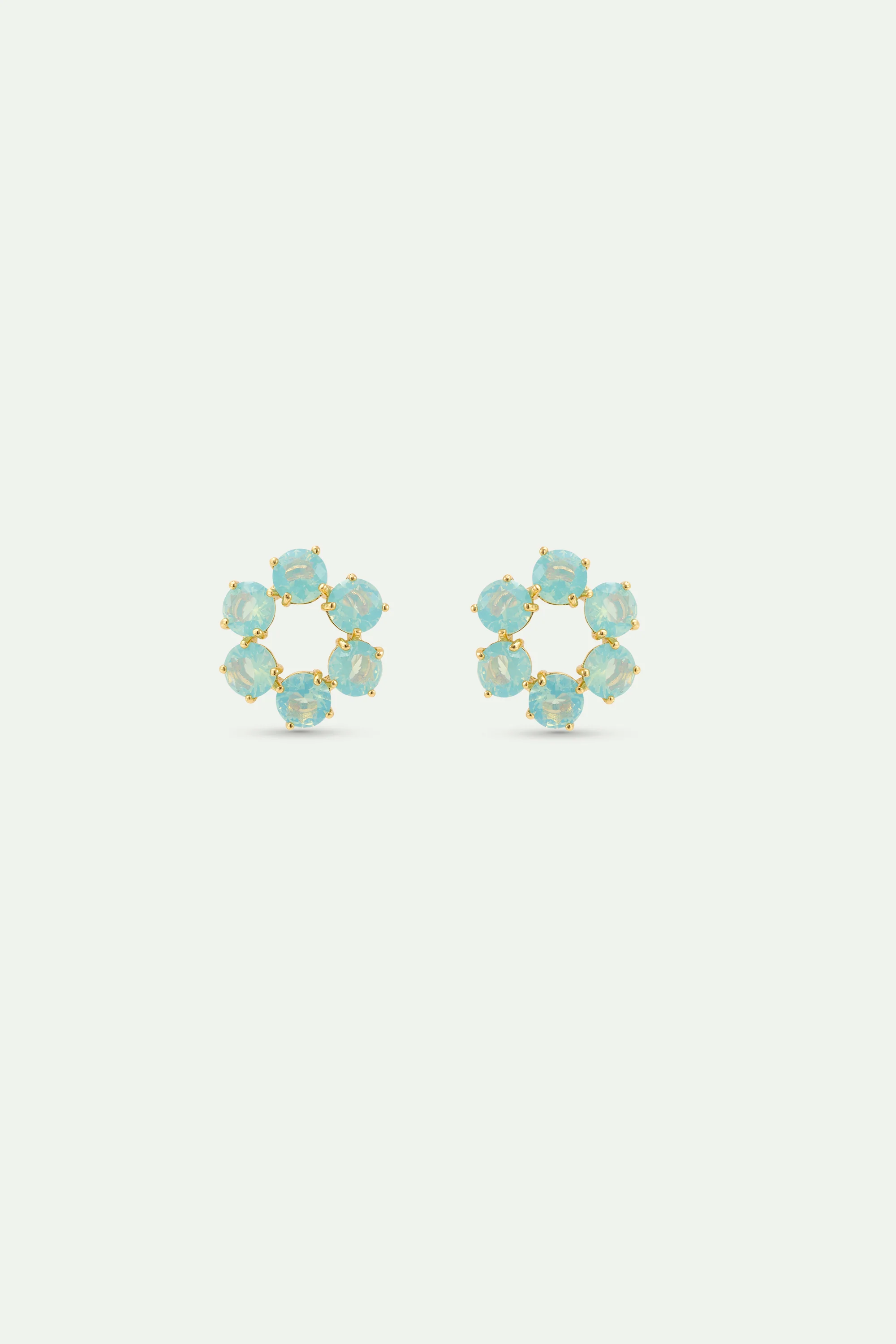 Boucles d'oreilles six pierres Bleu Glacier