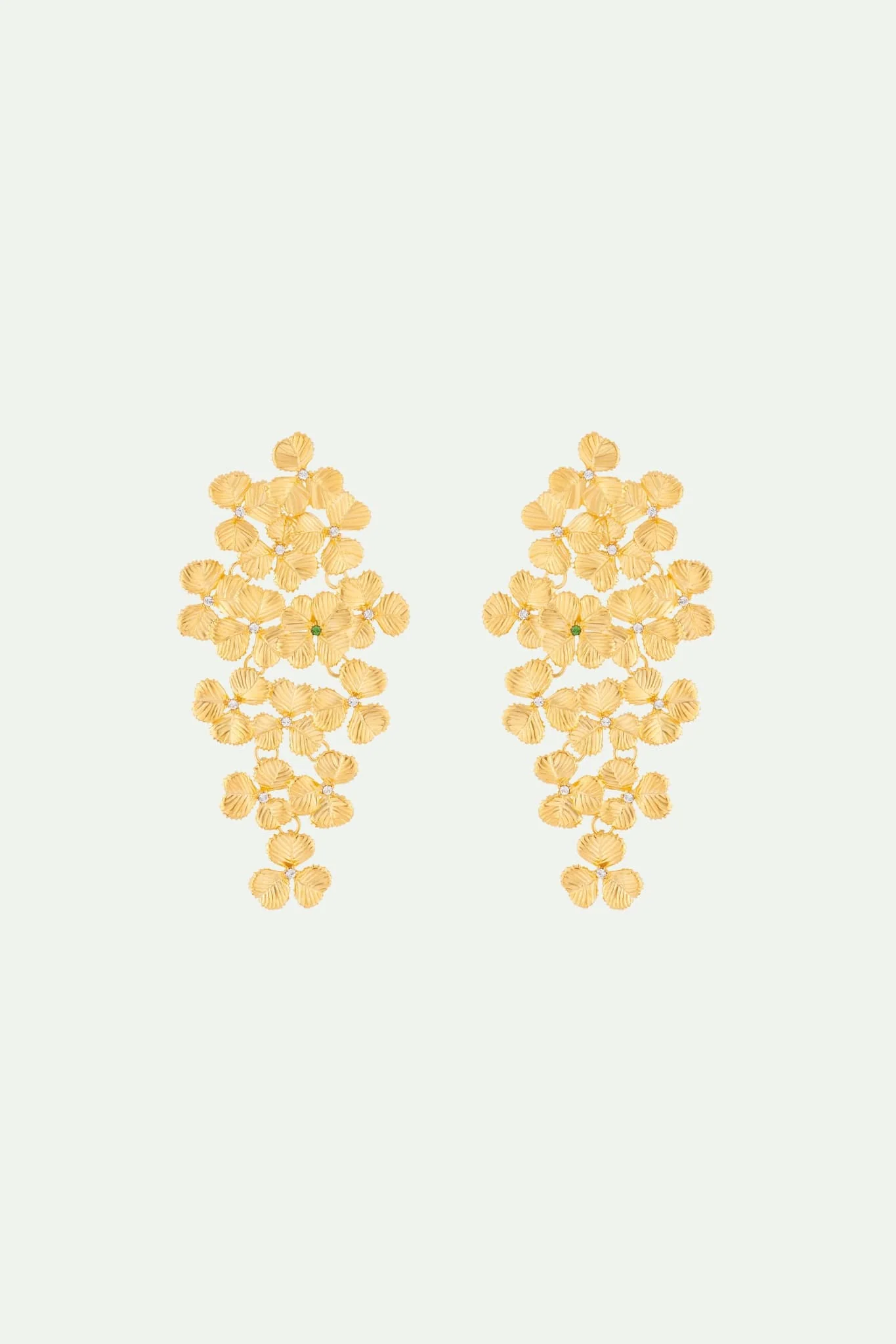 Boucles d'oreilles tiges cascades de trèfles