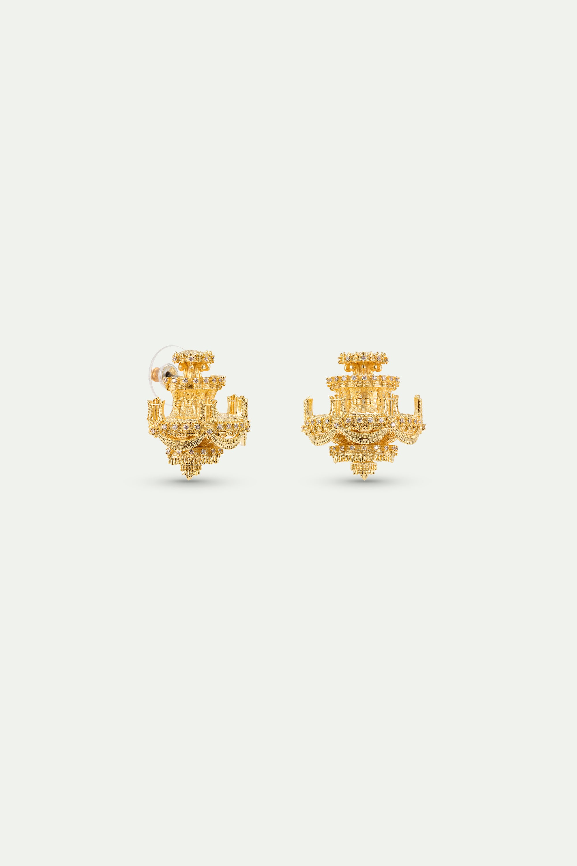 Boucles d'oreilles tiges chandelier doré - Image 3