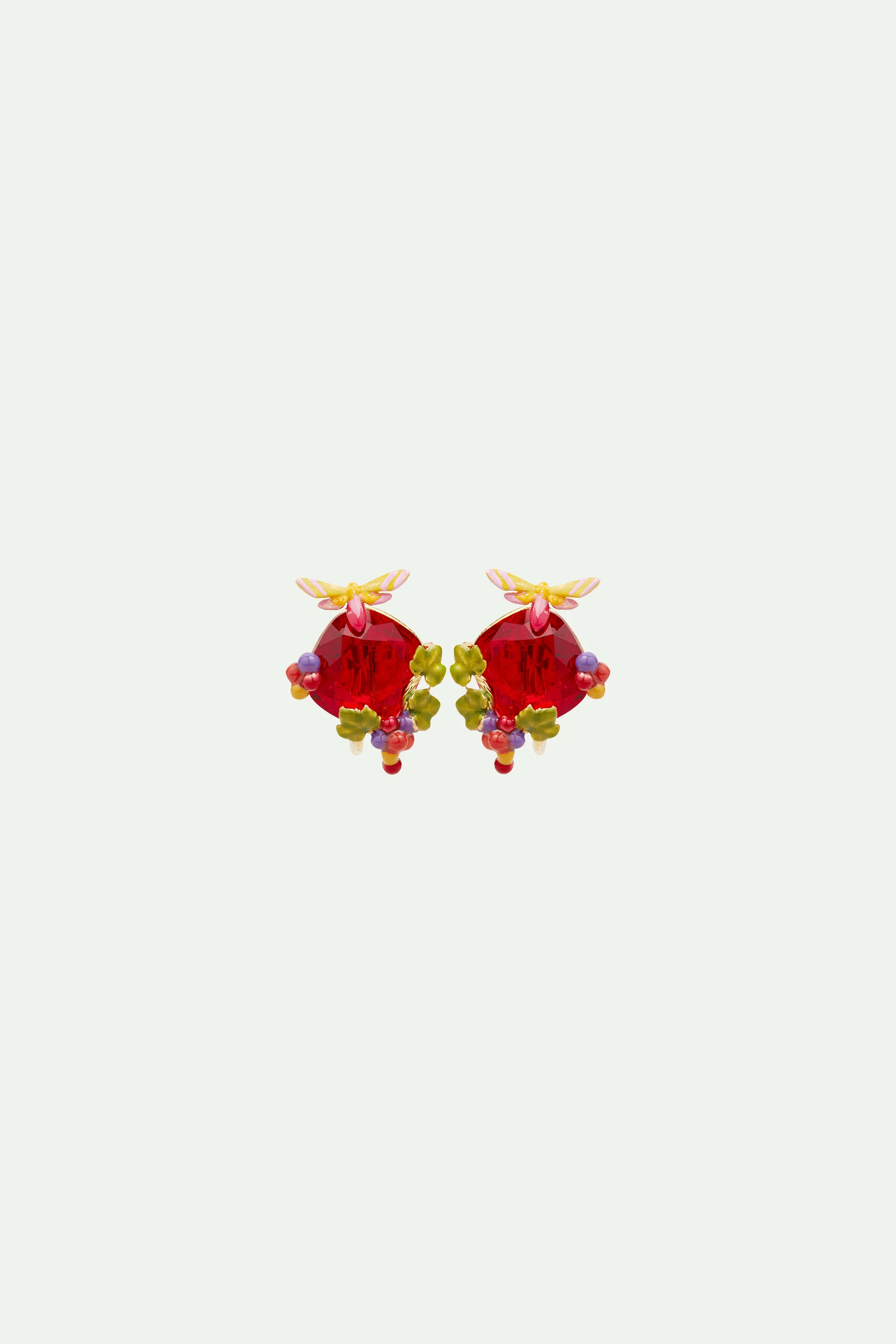 Boucles d'Oreilles Tiges Papillon et Raisin