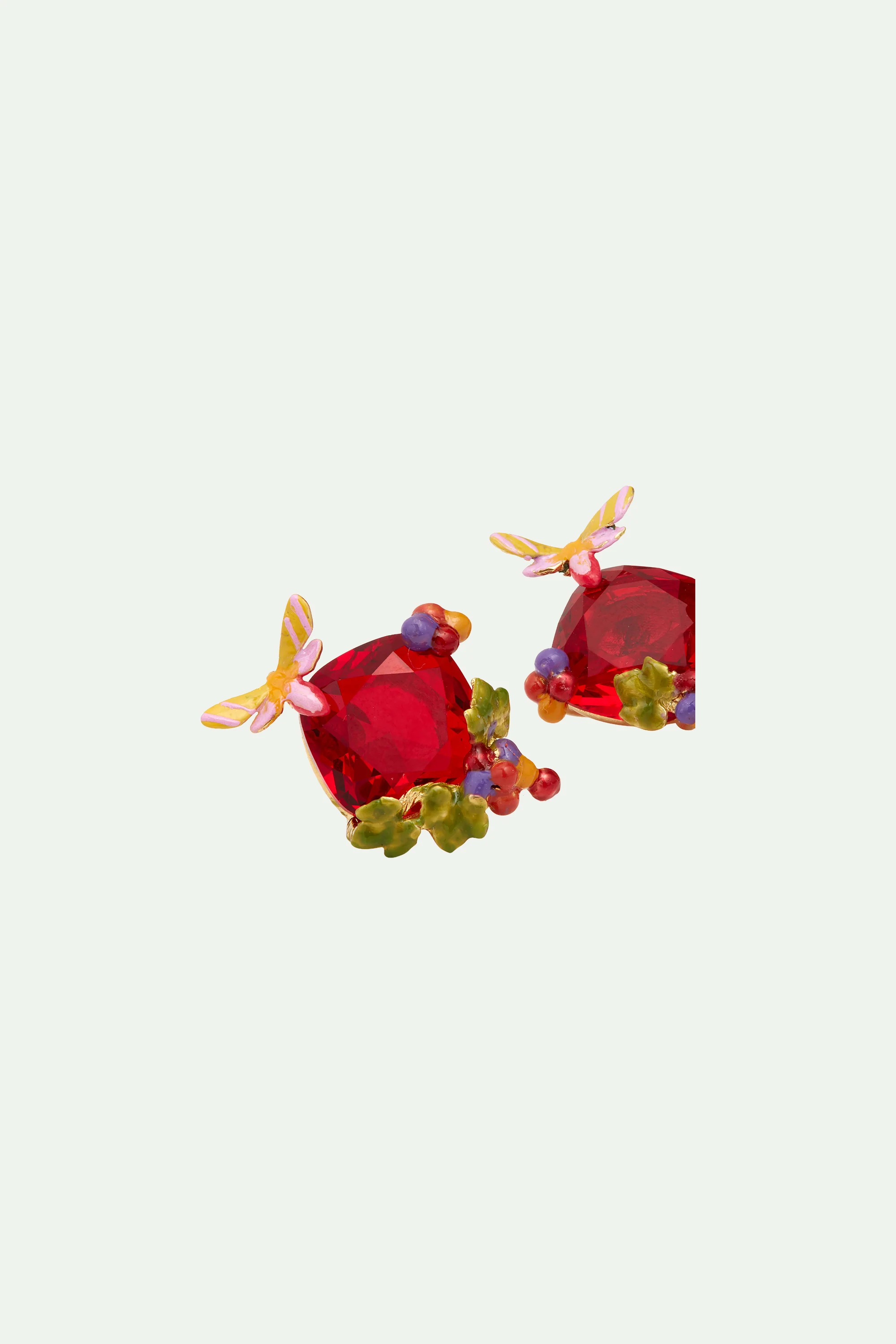 Boucles d'Oreilles Tiges Papillon et Raisin - Image 2