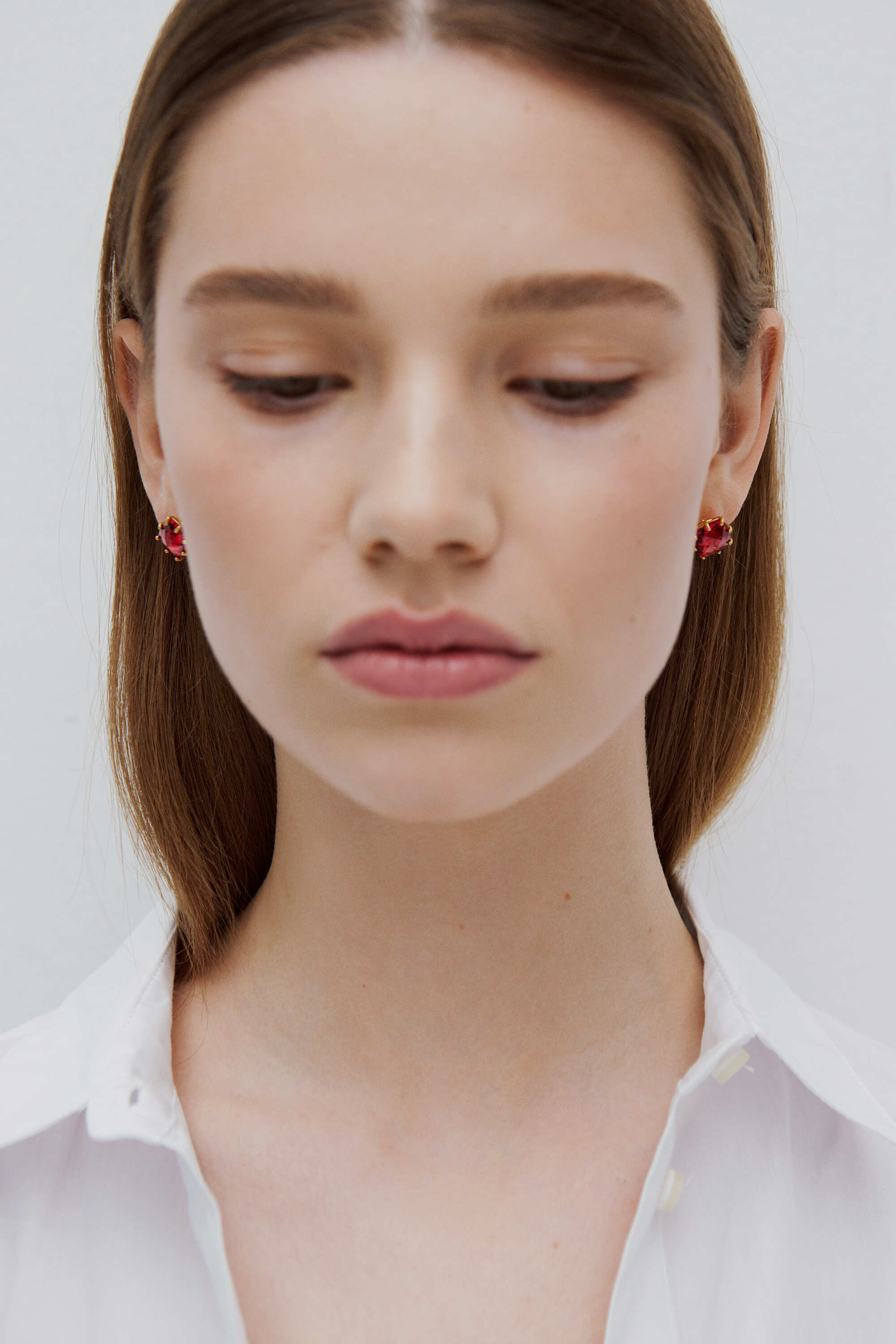 Boucles d'oreilles tiges pierre carrée La Diamantine Rosa Centifolia - Image 2