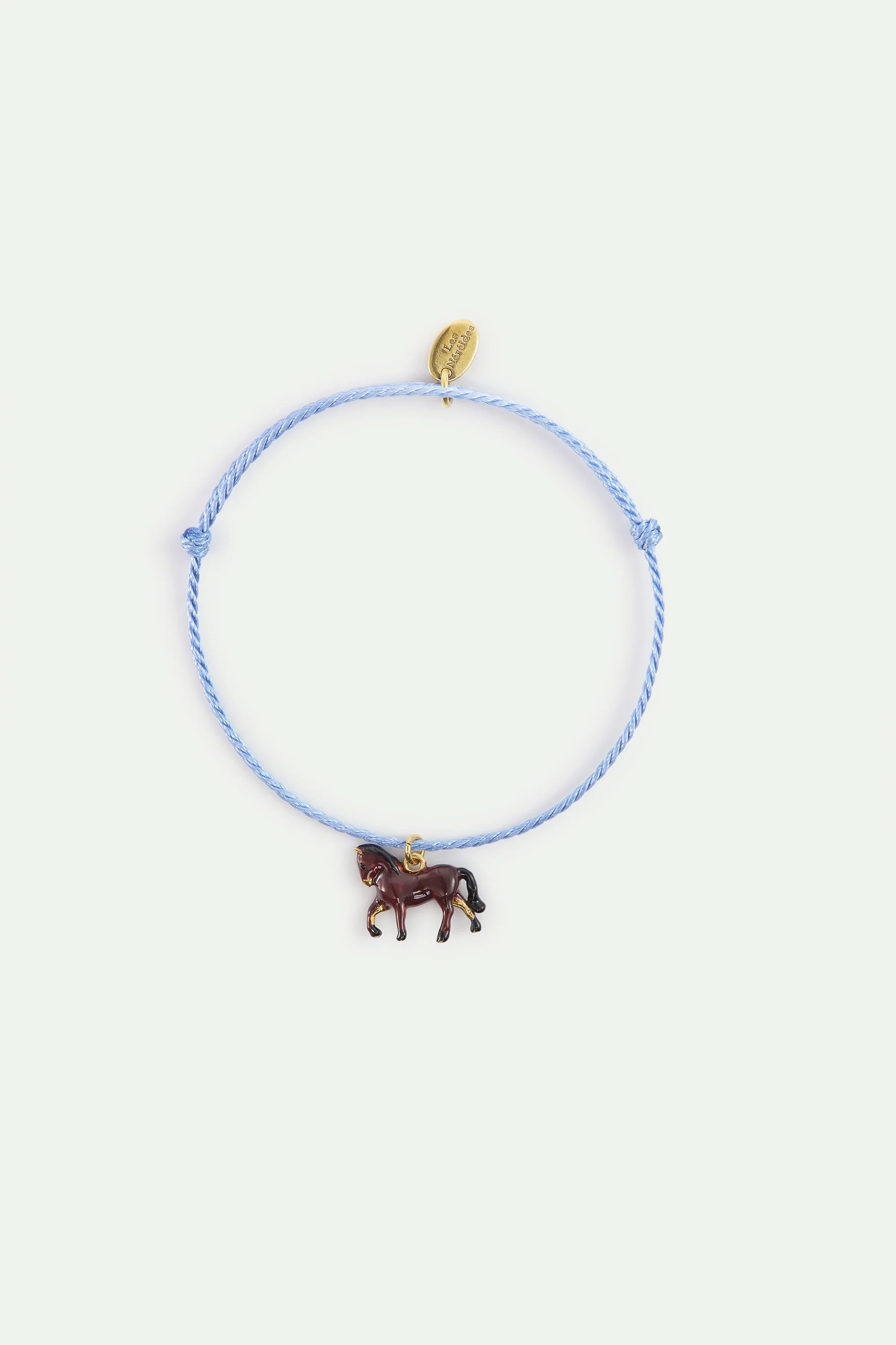 Bracelet corde bleue cheval
