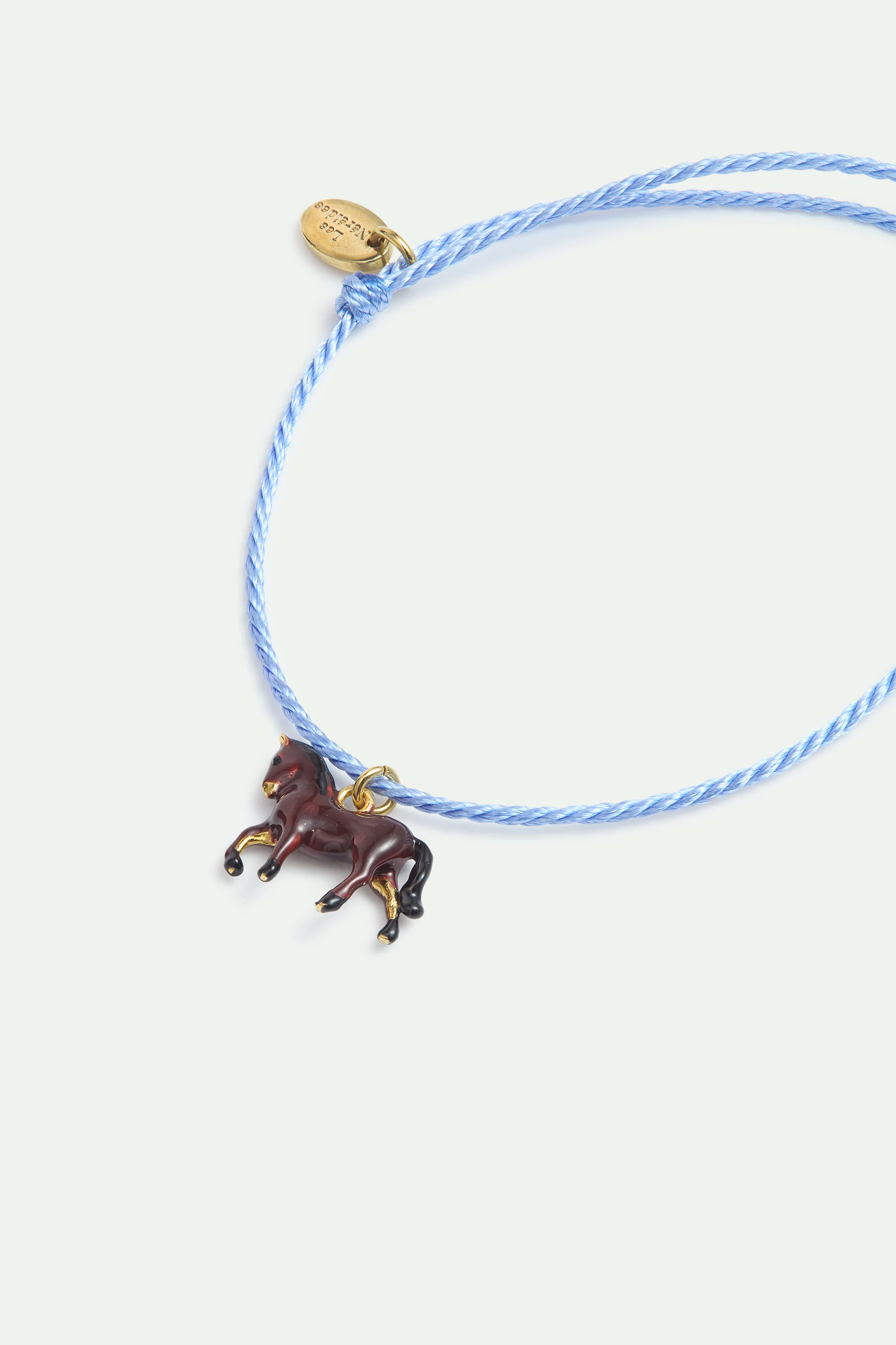 Bracelet corde bleue cheval - Image 2