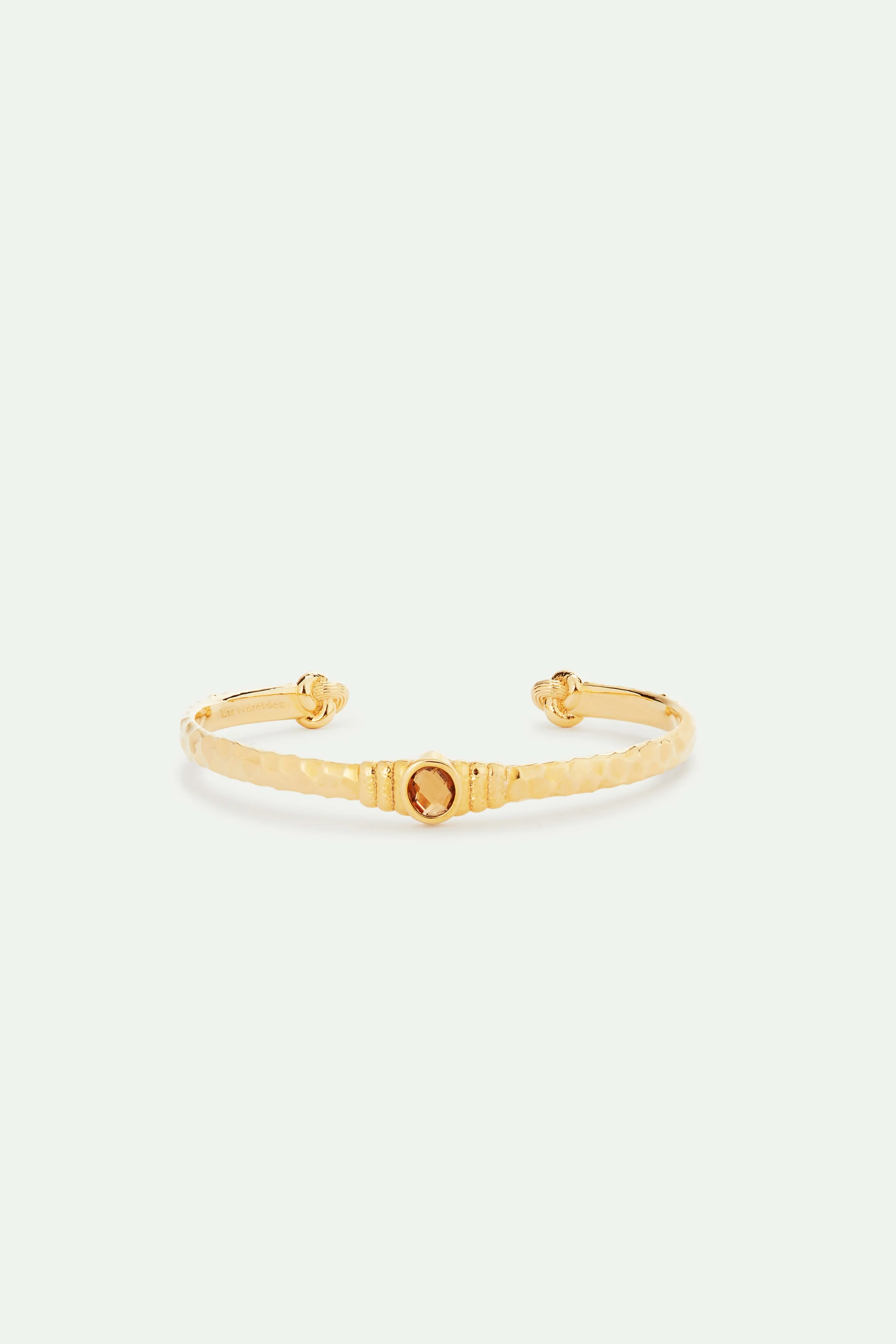 Bracelet jonc doré et verre facetté