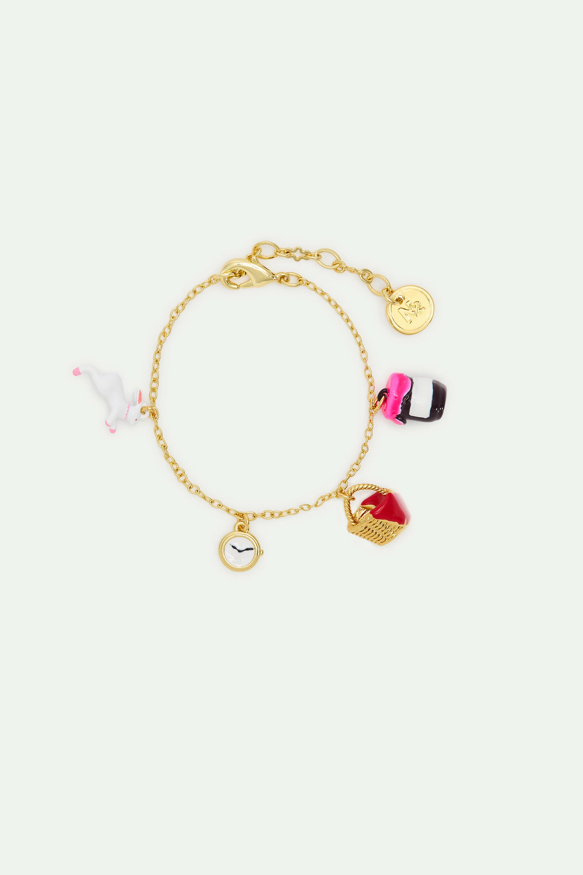Bracelet lapin d'Alice et panier du Chaperon Rouge