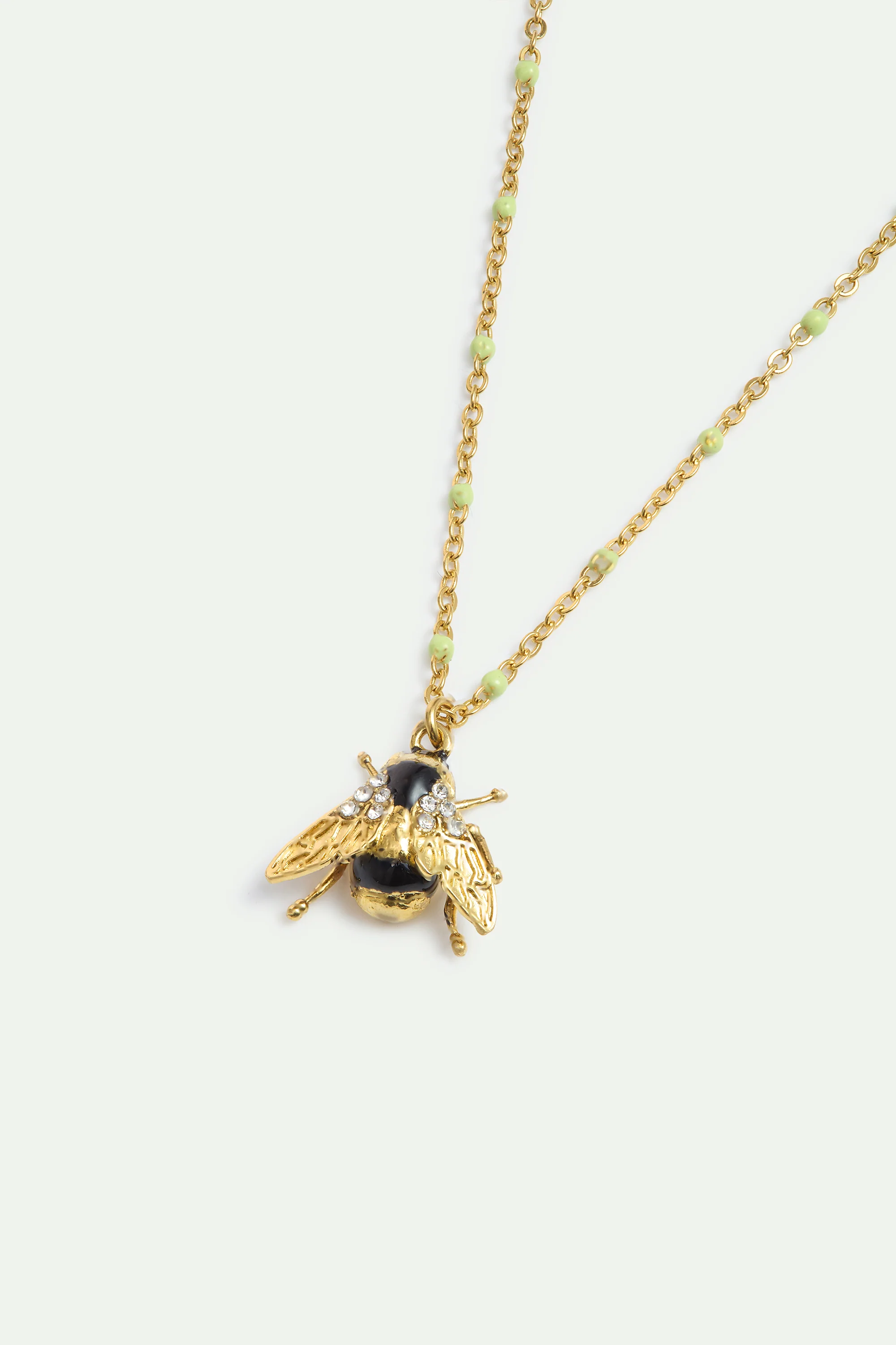 Bracelet pendentif abeille dorée et cristaux - Image 2