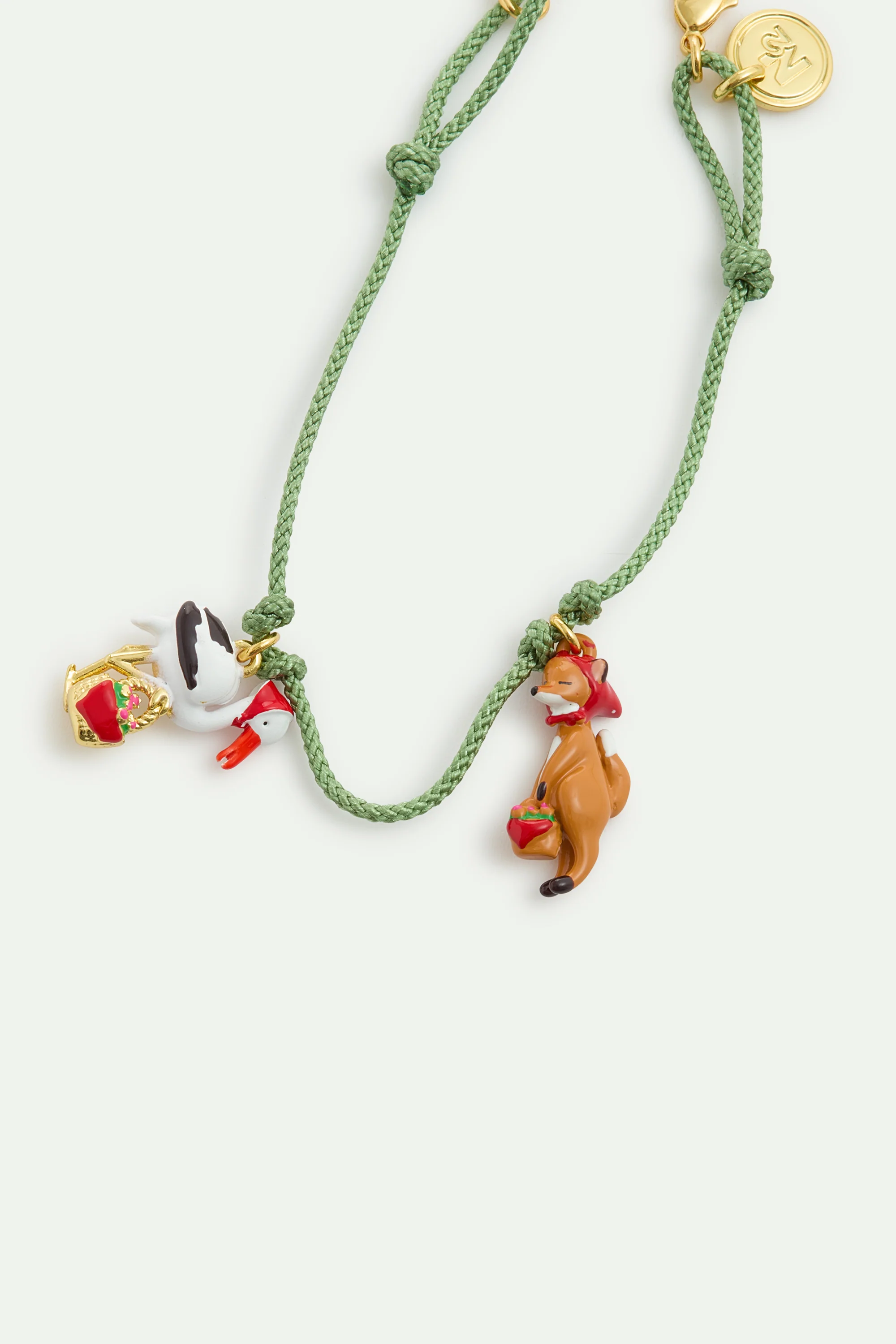 Bracelet vert le Renard et la Cigogne - Image 2