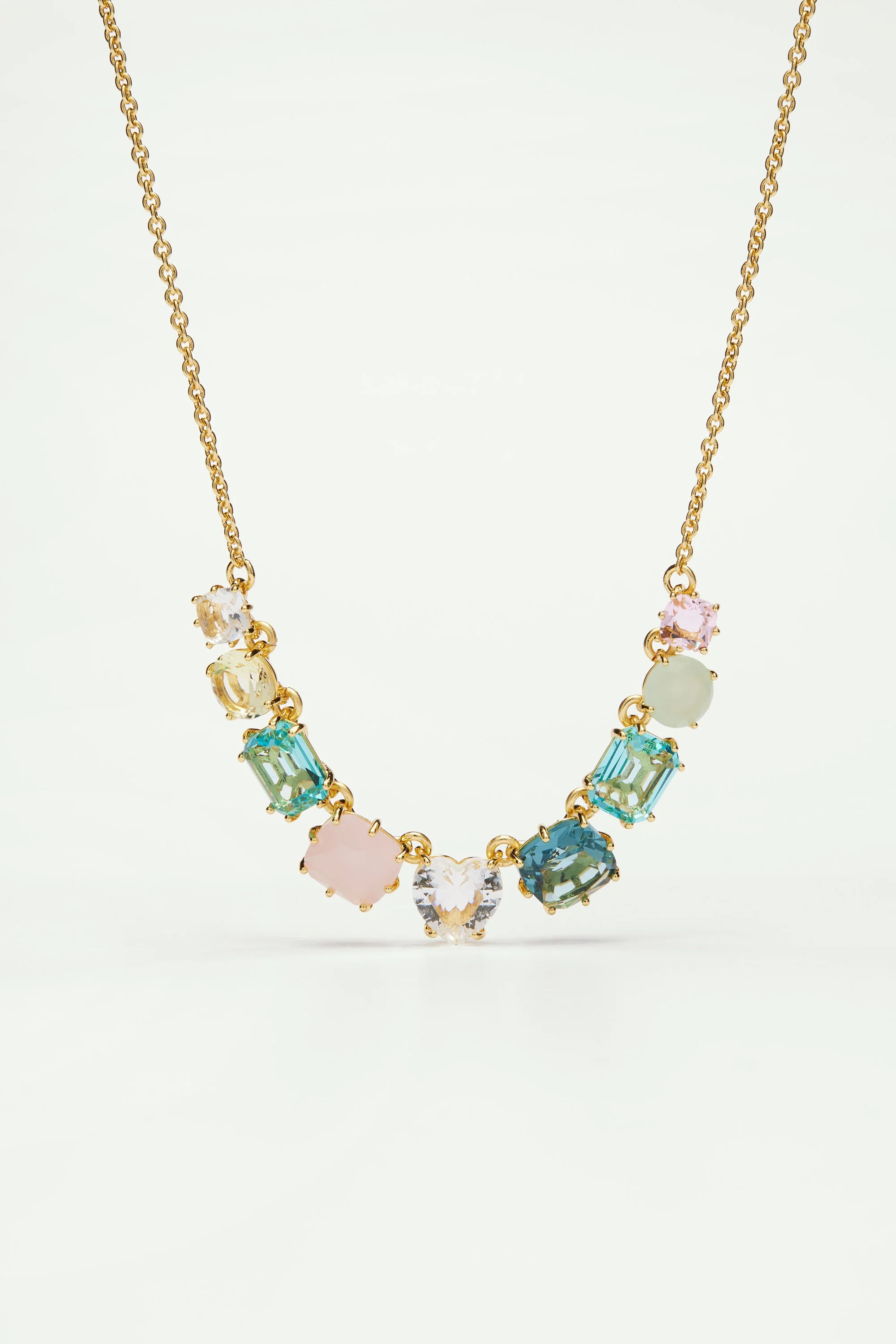 Collier fin 9 pierres la diamantine acqua azzura