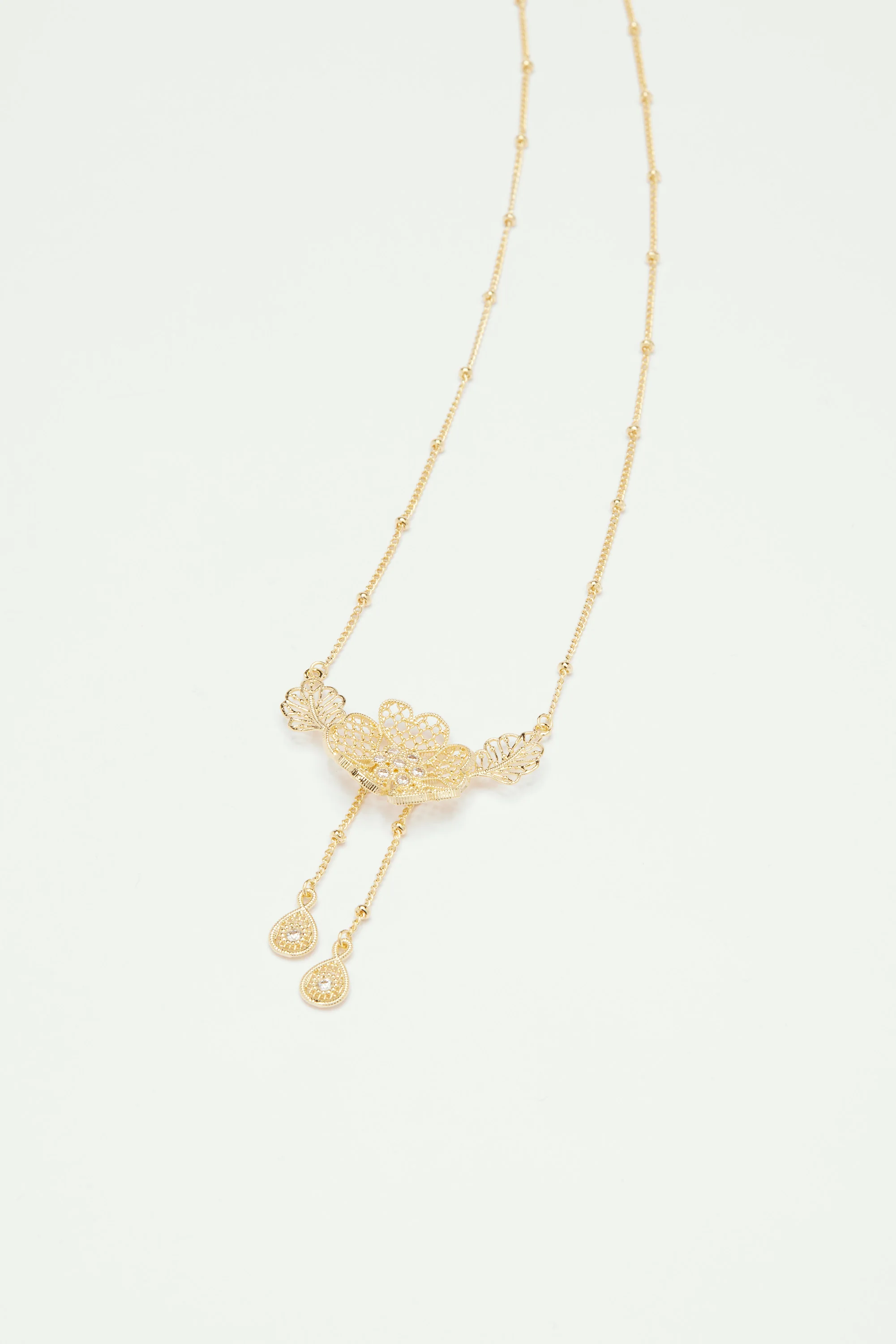 Collier fin pendentif fil d'or - Image 3