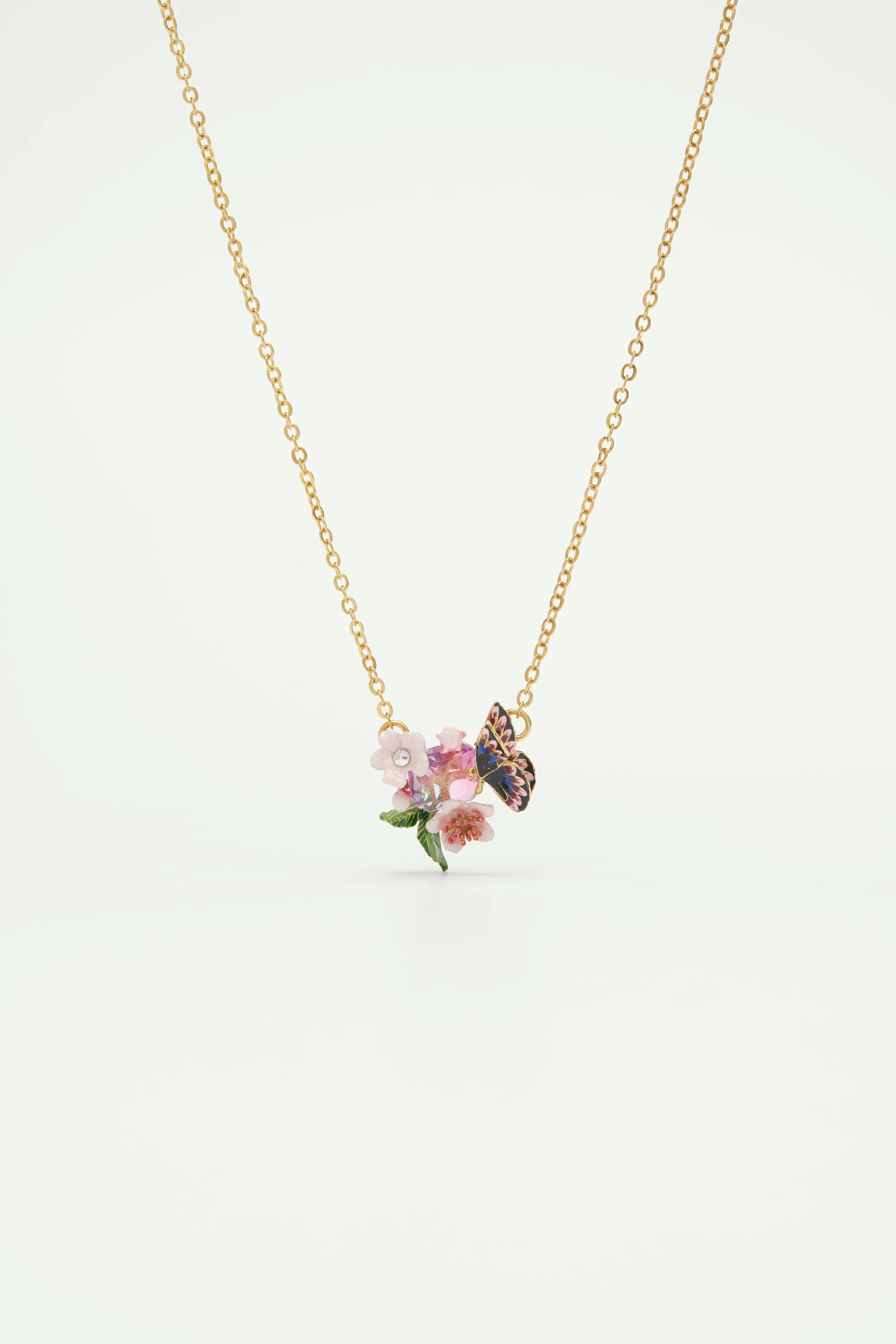 Collier papillon du japon et fleurs de cerisier