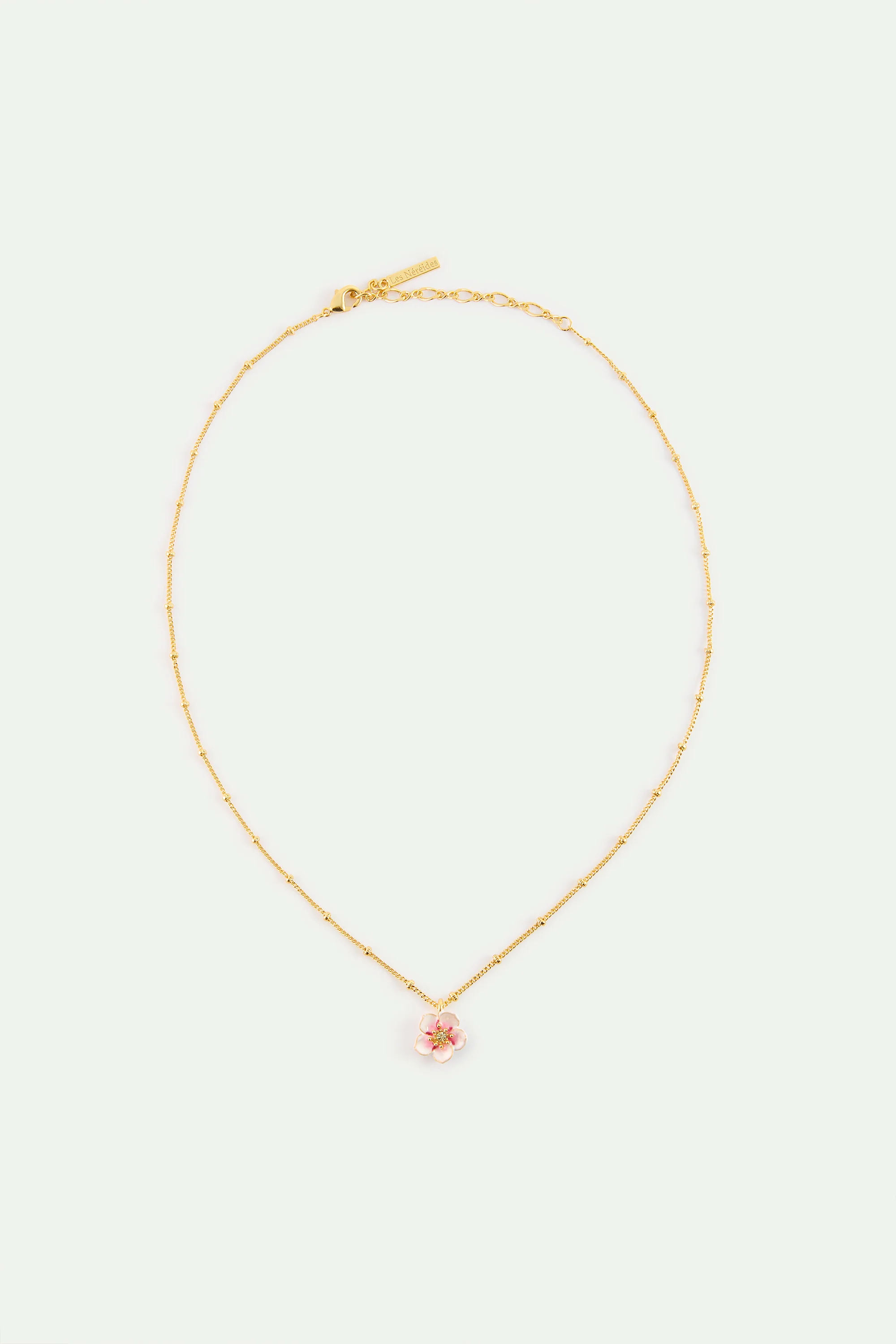 Collier pendentif mini fleur blanche de cerisier - Image 4