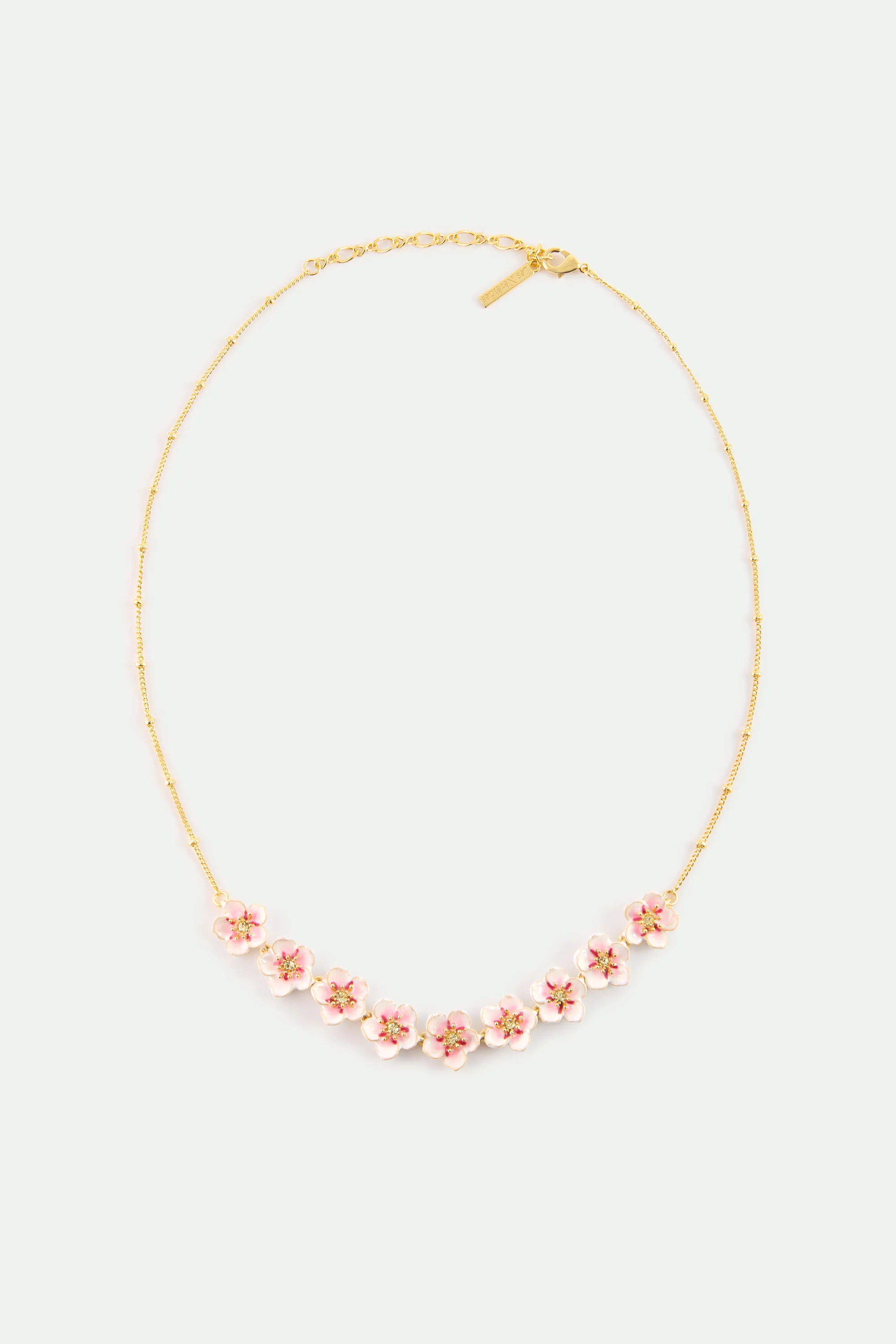 Collier plastron mini fleurs blanches de cerisier - Image 4